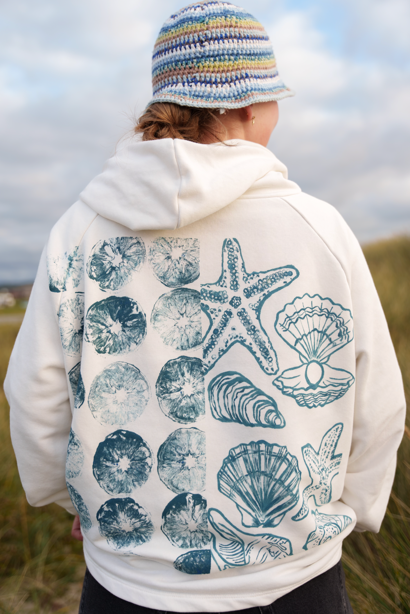 Seashell x orangeprint hoodie